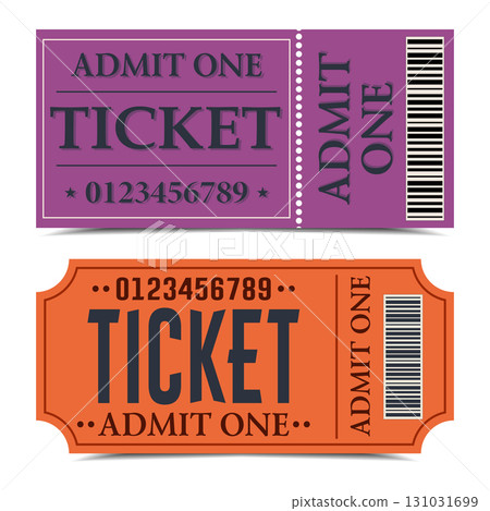 Colorful Admission Tickets for Party, Concert, Festival or Movie Night 131031699