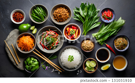 asian food background with asian food asian food background with asian food 131031910