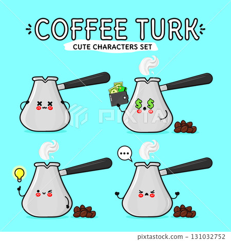 Cute Cartoon Coffee Turk Characters Cute Cartoon Coffee Turk Characters 131032752