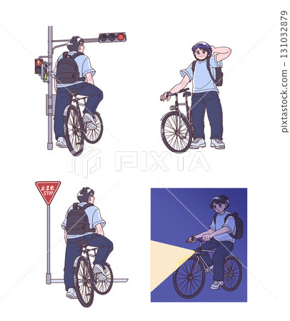自行車交通規則插圖集 自行車交通規則插圖集 131032879