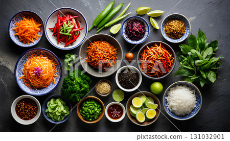 various of asian food background 131032901