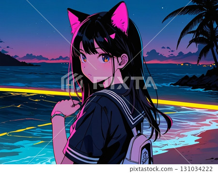 girl with cat ears 131034222