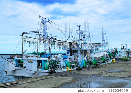 武藏碼頭的魷魚漁船和休閒漁船 武藏碼頭的魷魚漁船和休閒漁船 131034659