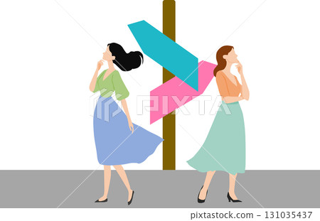 Illustration of a turning point in life 131035437