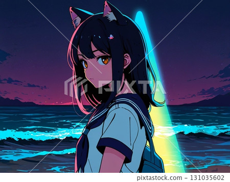 girl with cat ears 131035602