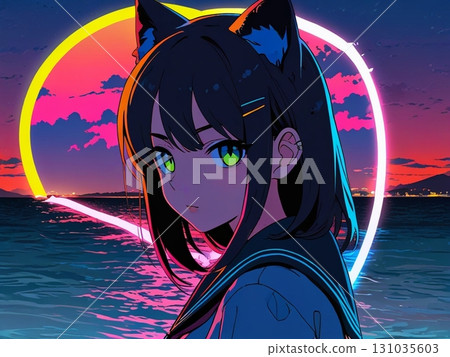girl with cat ears 131035603