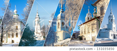 Collage of Traditional Russian Orthodox Churches 131035850