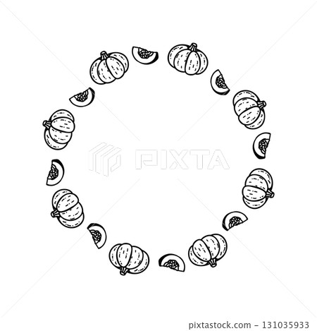 簡單手繪可愛蔬菜圖像框架 131035933
