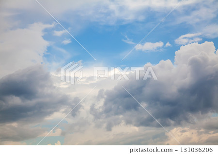 Beautiful Cumulus Clouds with Sunlight Reflections Beautiful Cumulus Clouds with Sunlight Reflections 131036206