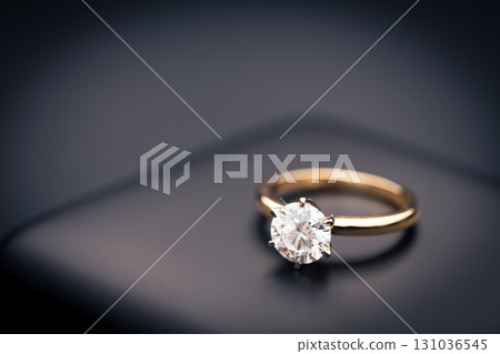 Diamond Ring on Black Jewelry Box Diamond Ring on Black Jewelry Box 131036545