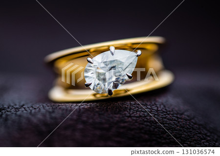 Luxury Engagement Gold Ring With Diamond Luxury Engagement Gold Ring With Diamond 131036574