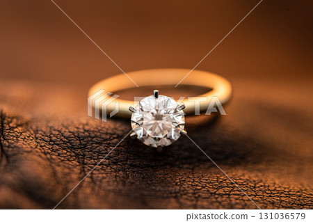 Solitaire Gold Engagement Ring With Diamond Solitaire Gold Engagement Ring With Diamond 131036579
