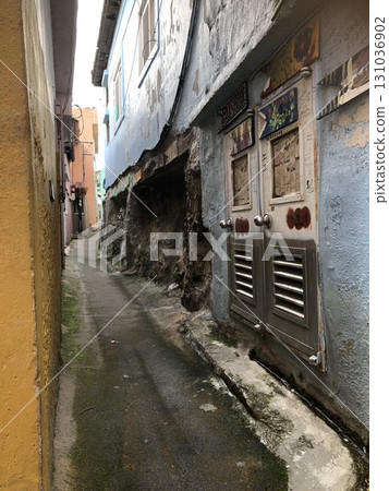 Stylish old building wall, Gamcheon Culture Village, Busan 131036902