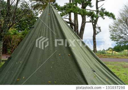 Tent in the rain Tent in the rain 131037298