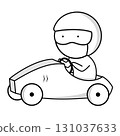A racer is driving a car 131037633