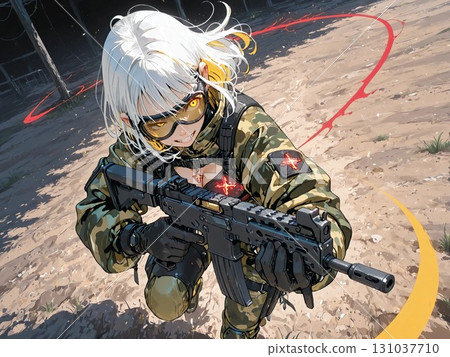 手持槍的自衛隊角色 手持槍的自衛隊角色 131037710