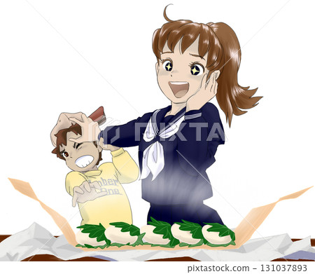 Siblings fighting over Kashiwamochi 131037893