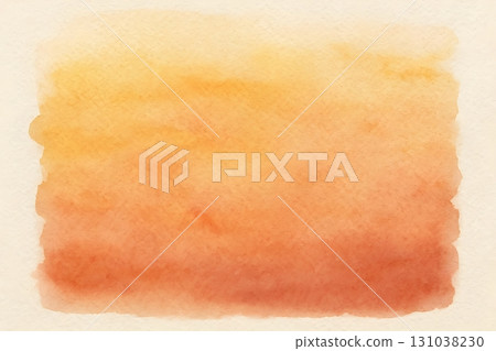 An abstract watercolor painting featuring warm hues of yellow and orange. 131038230
