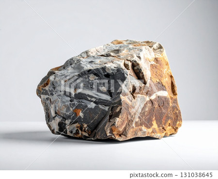 Colorful Mineral Rock on White Background Colorful Mineral Rock on White Background 131038645