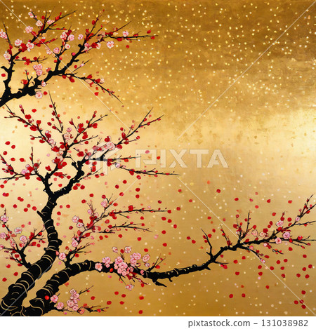 閃耀的梅花和夜空背景 閃耀的梅花和夜空背景 131038982