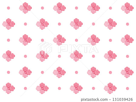 [Watercolor] Flower diamond background illustration 131039426