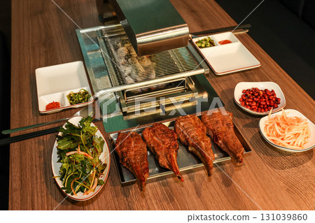 Chinese food. Grilled lamb ribs Chinese food. Grilled lamb ribs 131039860