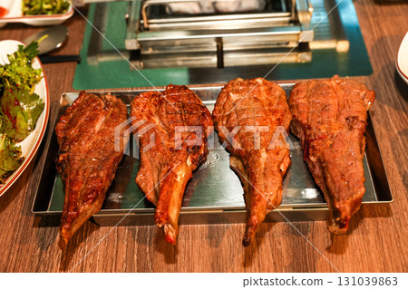 Chinese food. Grilled lamb ribs Chinese food. Grilled lamb ribs 131039863