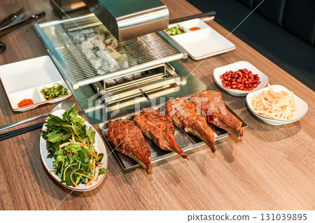 Chinese food. Grilled lamb ribs Chinese food. Grilled lamb ribs 131039895