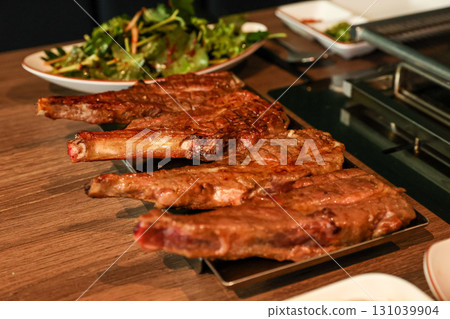Chinese food. Grilled lamb ribs Chinese food. Grilled lamb ribs 131039904
