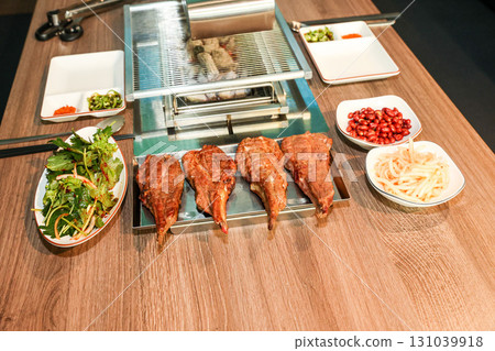 Chinese food. Grilled lamb ribs Chinese food. Grilled lamb ribs 131039918
