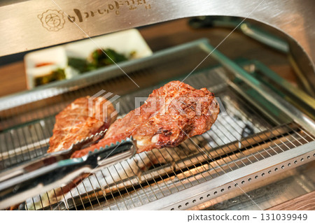 Chinese food. Grilled lamb ribs 131039949