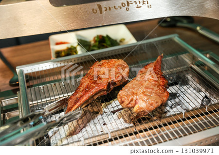 Chinese food. Grilled lamb ribs 131039971