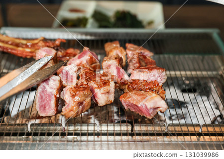 Chinese food. Grilled lamb ribs Chinese food. Grilled lamb ribs 131039986