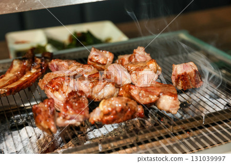 Chinese food. Grilled lamb ribs 131039997