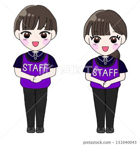 Black-haired event staff men and women 131040043