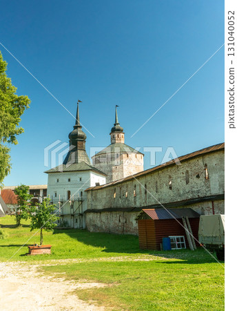 Ancient walls and watchtowers of the Kirillo-Belozersky Monastery (Russia). Ancient walls and watchtowers of the Kirillo-Belozersky Monastery (Russia). 131040052