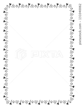 簡單的手繪方形框架,帶有可愛的蔬菜圖像 簡單的手繪方形框架,帶有可愛的蔬菜圖像 131040062