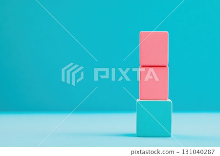 Colorful blocks on a bright blue background spark creativity and fun 131040287