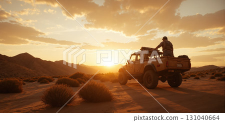 Desert Sunset. A sunset in the desert. 131040664