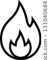 具有透明背景的簡單火焰線圖示插圖向量圖像 131040684