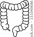 具有透明背景的大腸線圖示向量圖像 131040686