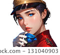 Beauty illustration of a woman in uniform, transparent PNG material 131040903