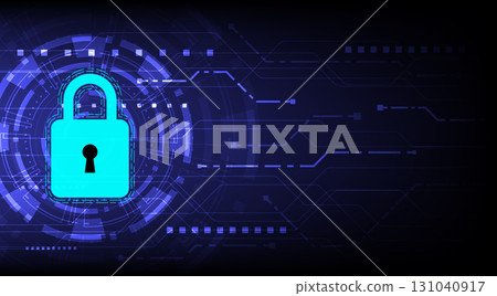 Digital keypad internet security concept. Abstract firewall system technology background. Data protection and computer circuit 131040917