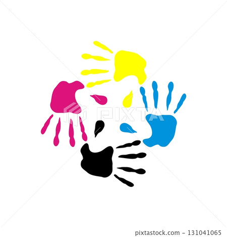 Hand Print Logo Template Illustration Design. Vector EPS 10. Hand Print Logo Template Illustration Design. Vector EPS 10. 131041065