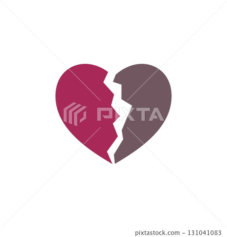 Broken Heart Logo Template Illustration Design. Vector EPS 10. Broken Heart Logo Template Illustration Design. Vector EPS 10. 131041083