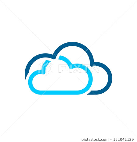 Simple Line Cloud Logo Template Illustration Design. Vector EPS 10. 131041129