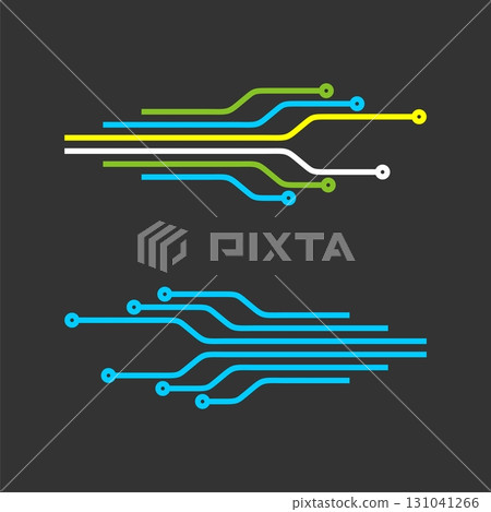 Electronic Circuit Line, Technology Logo Template Illustration Design. Vector EPS 10. 131041266
