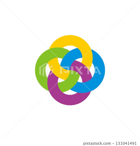 Colorful Plaited Flower Abstract Logo Template Illustration Design. Vector EPS 10. Colorful Plaited Flower Abstract Logo Template Illustration Design. Vector EPS 10. 131041491