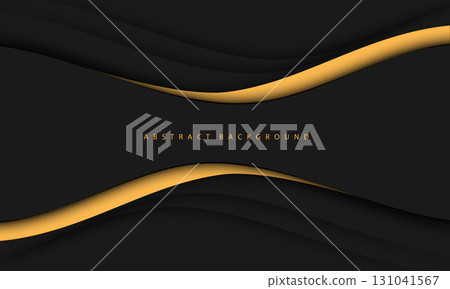 Abstract luxury yellow curve on black banner design modern futuristic creative background vector 131041567