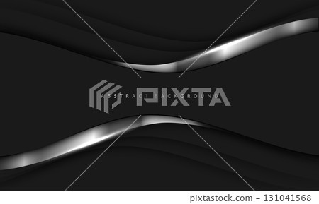 Abstract luxury silver curve on black banner design modern futuristic creative background vector 131041568